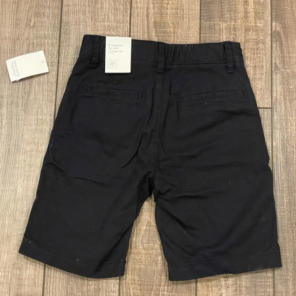 New Boys Gap Flat Front Dress Shorts Black Size 6 School Uniform